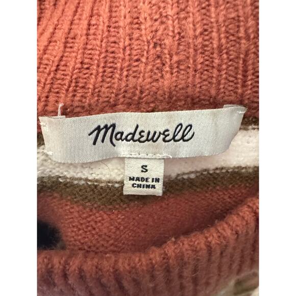 Madewell Redmond Mock Neck Pocket fall winter Sweater in Stripe Size Small - Picture 13 of 14